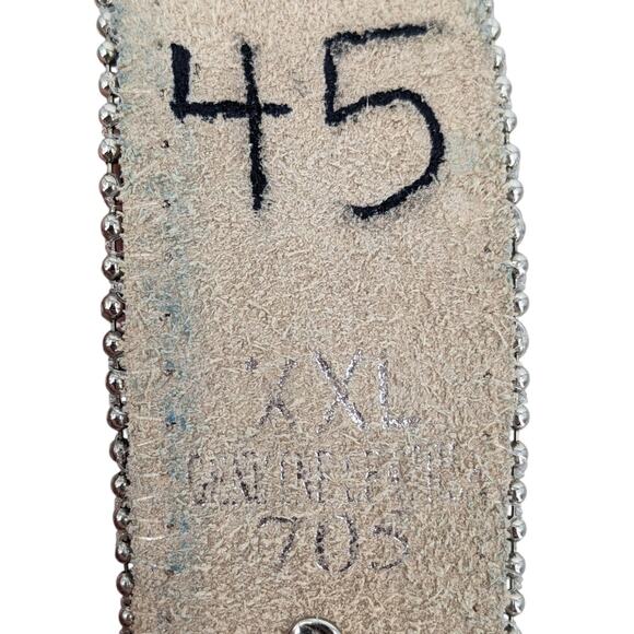 BHW LEATHER BELT Silver Starbursts Rhinestones Western Rodeo ~ 40\
